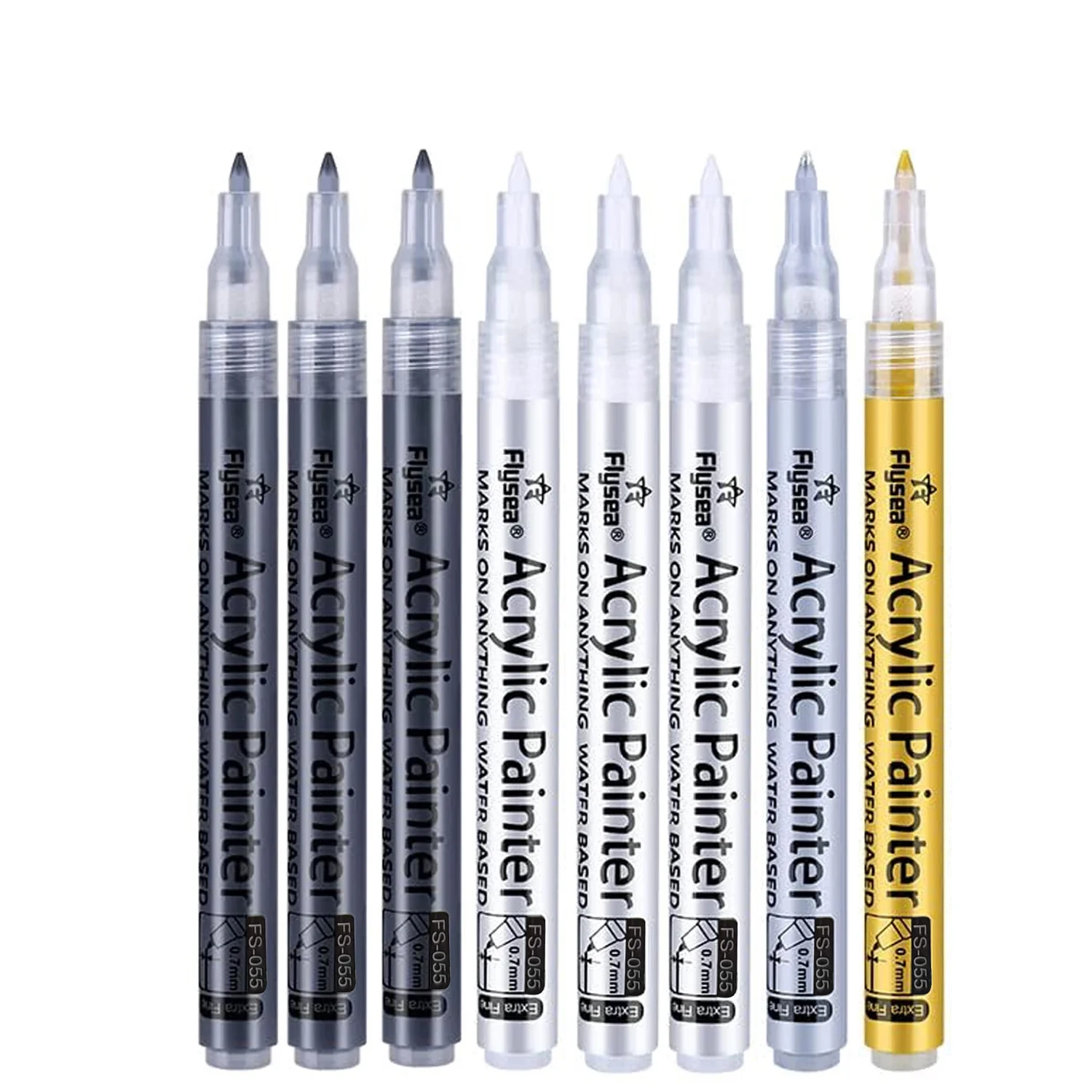 Acrylic Paint Markers 1pc Black/White/Gold/Silver Extra Fine For Rock Painting