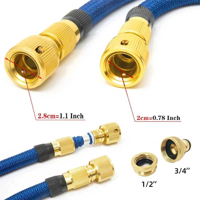 High Pressure Telescopic Water Pipe 3x Telescopic Car Washing Water Pipe High Elasticity Automatic water hose