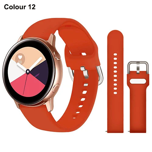 Versatile Silicone Smartwatch Band - 20mm/22mm Strap, Multiple Color Options