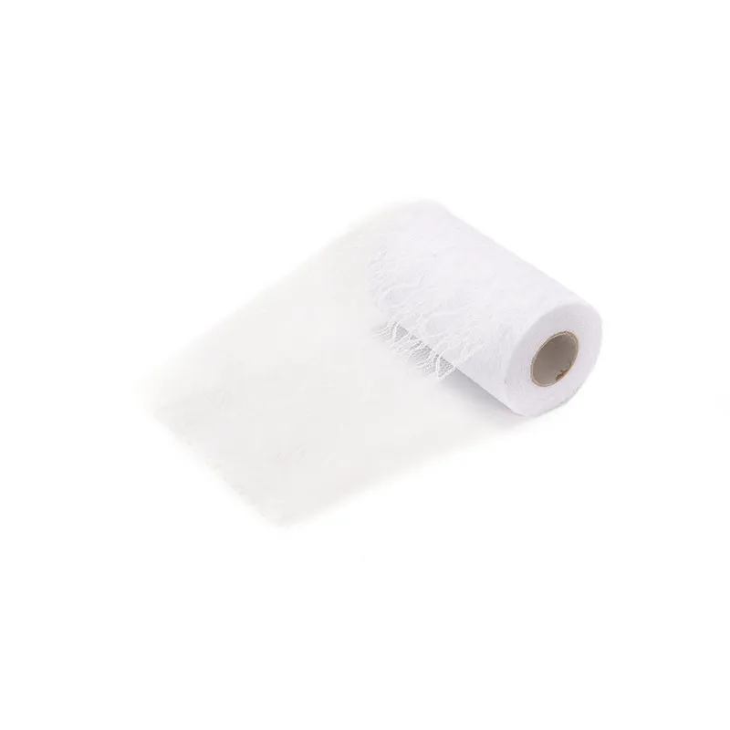 Rotolo di pizzo in tessuto di pizzo tinta unita, adatto per festival fai da te, compleanni, matrimoni, regali e artigianato