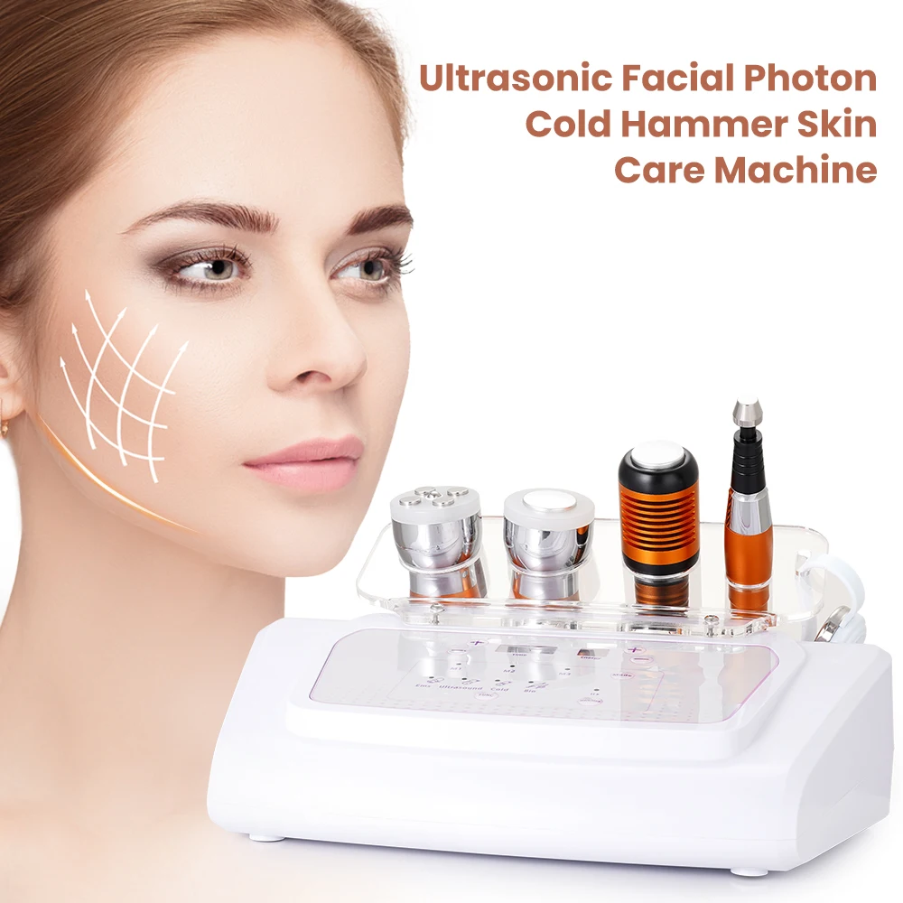 No-Needle Mesotherapy Ultrasonic Facial Photon Cold Hammer Skin Care Bio Massage 4