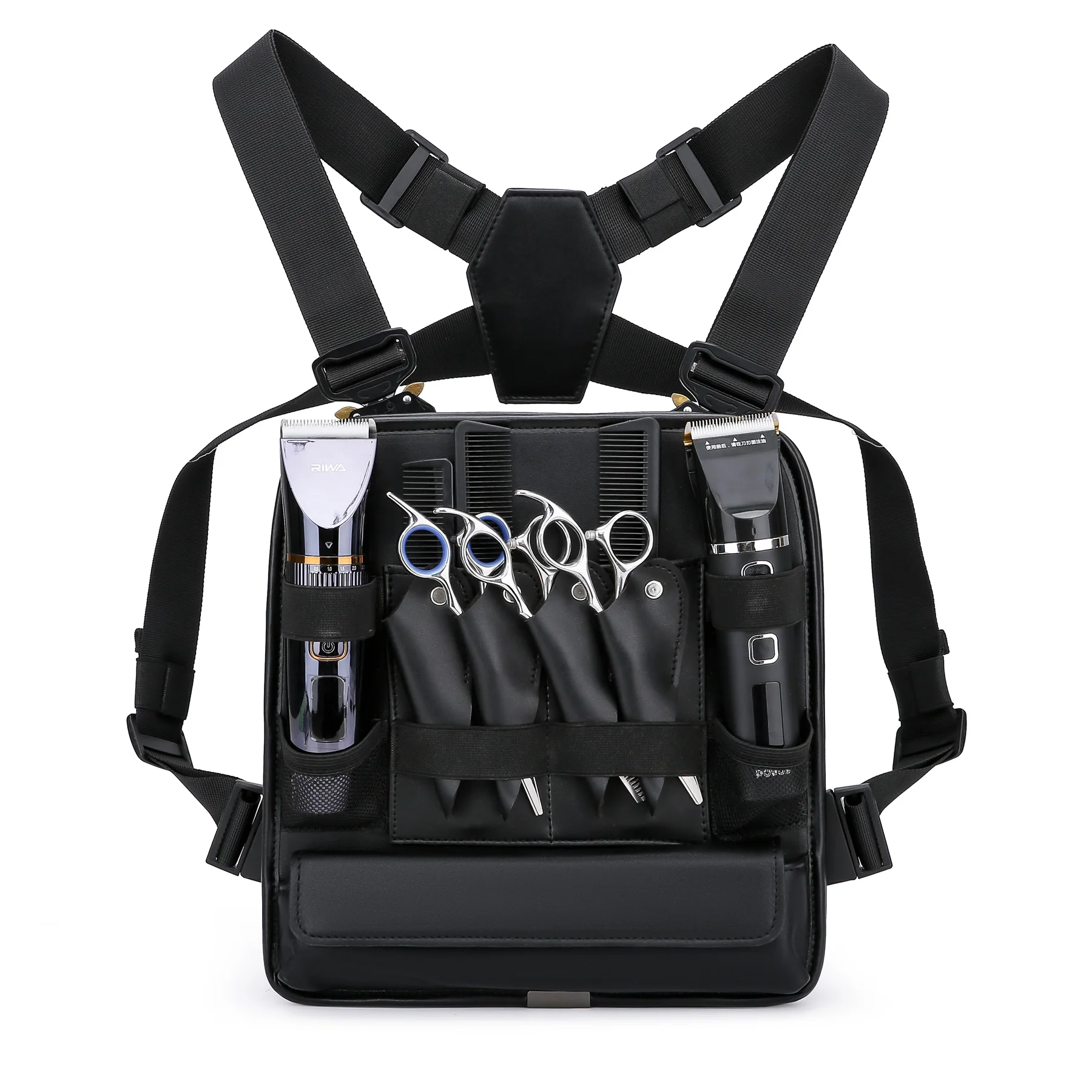 

Leather Fashionable & Functional Chest Rigs Bag for Barbers, Stylish Haircut Tools Storage barber rig - Tools NOT included