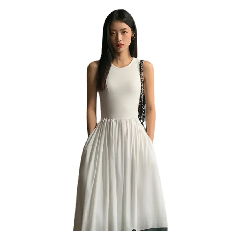 Casual Fashion Slim Clothes Lady Spring Summer vestido y2k Women Chic A-Line Midi Dresses Female Bodycon Elegant Black White 6