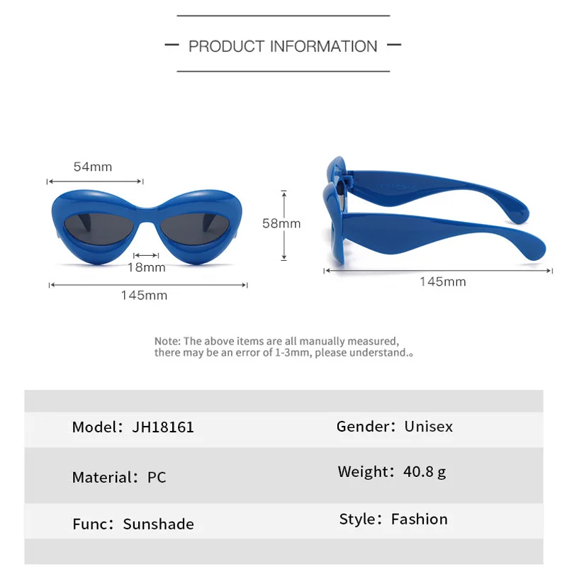 Trend Women's Sunglasses Goggle Retro Oversized Oval Sun Glasses Punk Eyewear Female Futuristic Shades Eyeglasses UV400