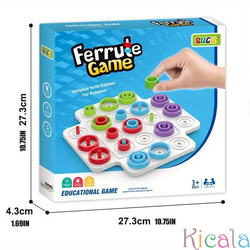 Board Game Early Childhood Teaching Tic-tac-toe Fun Loop Game Color Cognitive Interactive Puzzles Board Ferrule Chess Toy