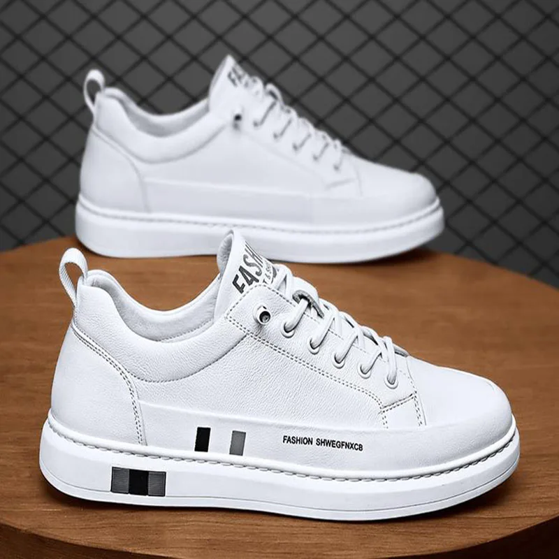Men's PU Leather Waterproof Sneakers Casual Sports Shoes Men Lightweight Breathable Flat Non-slip Tenis Shoes Zapatillas Hombre 2