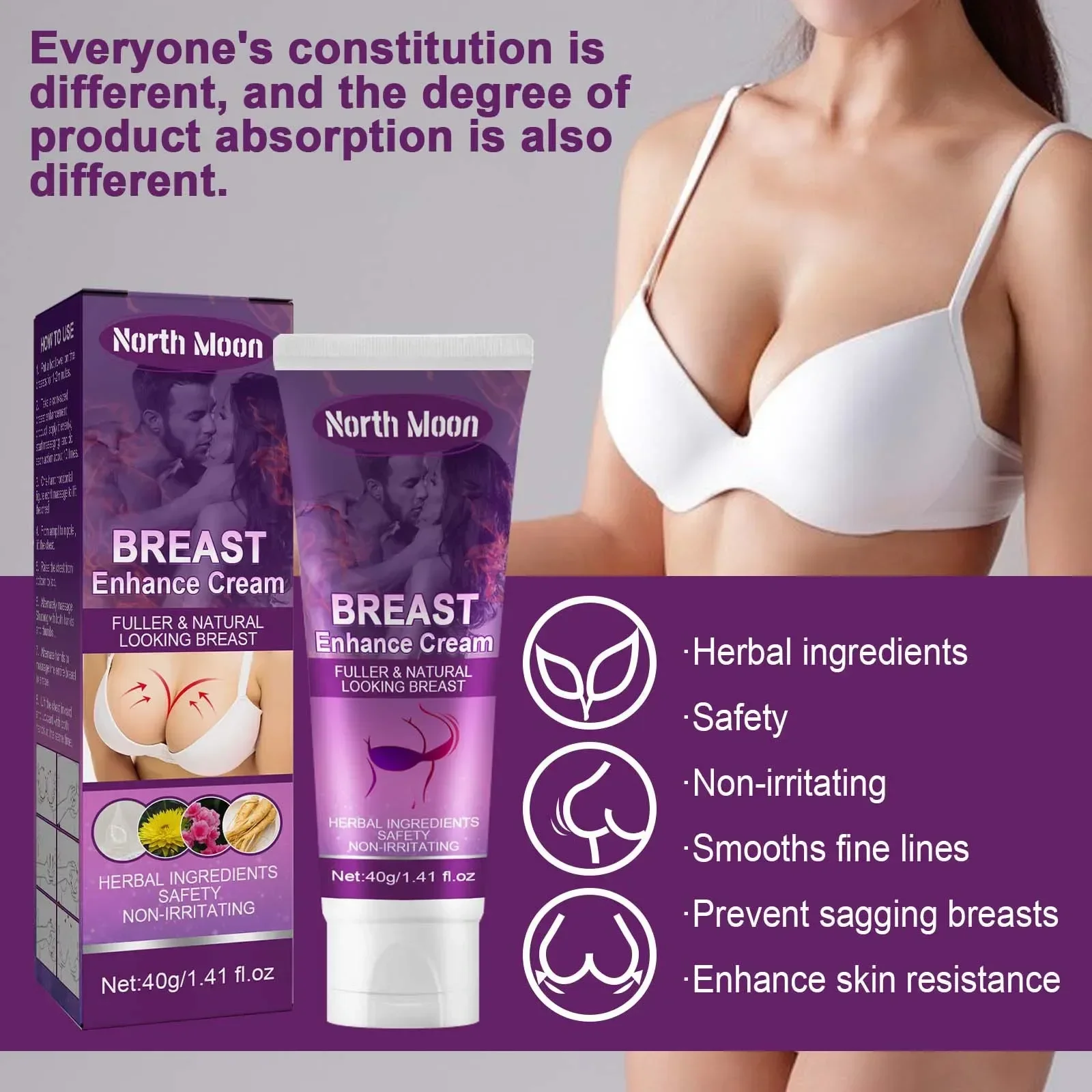 Lift Firm Nourish Breast Get Rid Flat Relaxation Saggy Breast Make Chest More Round Fuller Improves Skin Elasticity Care