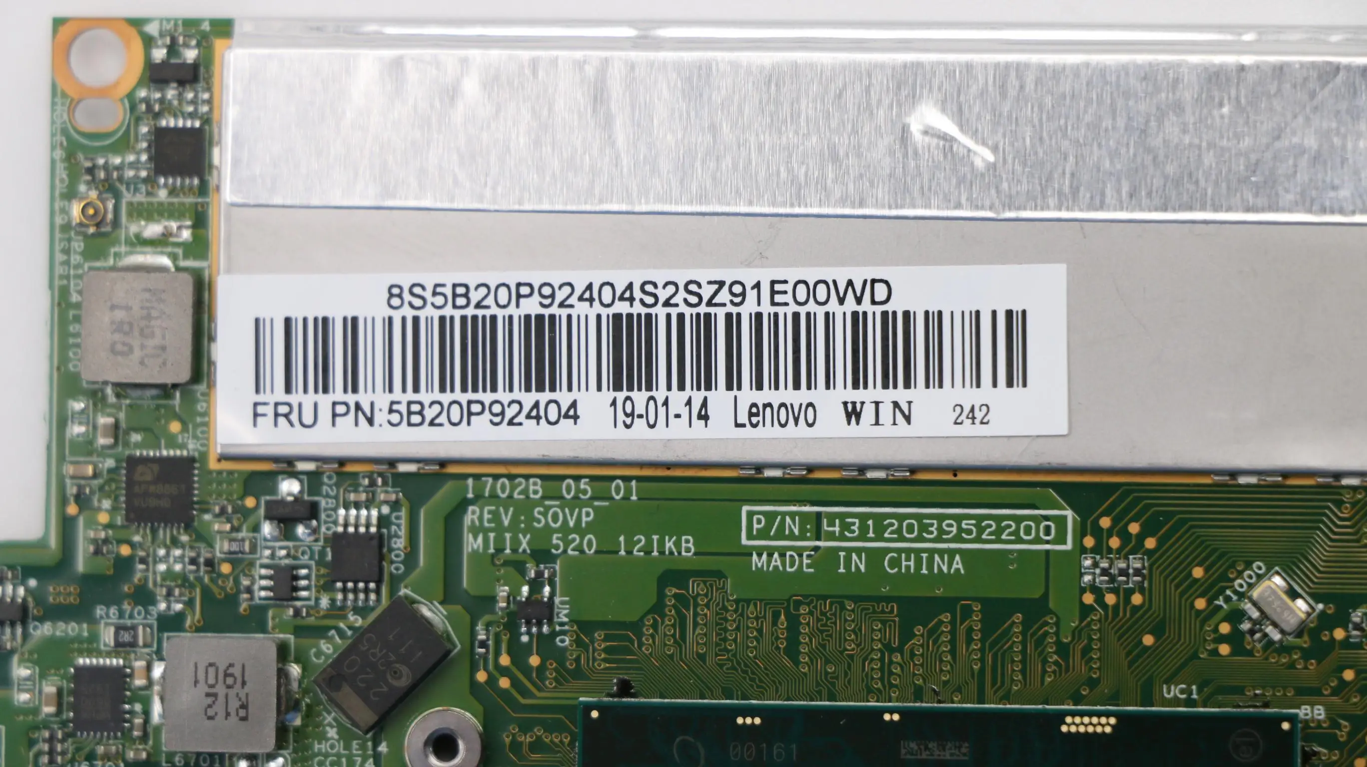 For Lenovo Miix 520-12IKB Tablet Laptop Motherboard With CPU:I3 I5 I7.RAM 16GB/8GB/4GB TEST OK