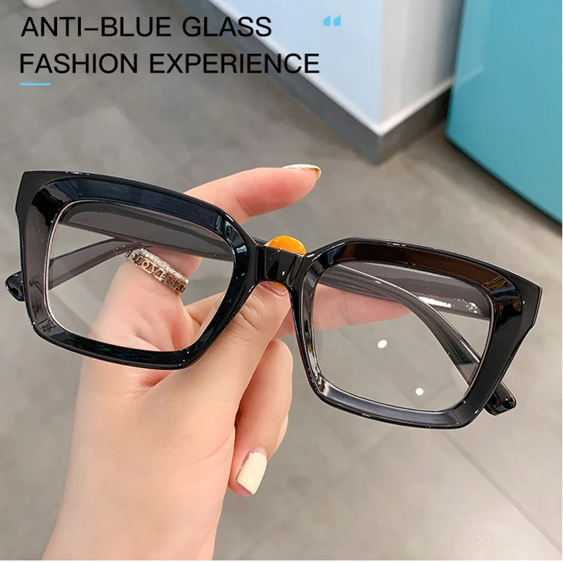 Classic Square Reading Glasses For Men Fashion Brand Black Ooptical Lenses Men's Prescription Eyeglasses Frames Eyewear 0~+ 3.00 images - 6
