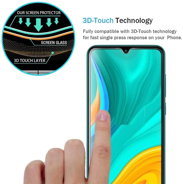 4Pcs Tempered Glass For Huawei Y6 Y7 Y9 Pro Prime 2019 Screen Protector Protective Glass 2