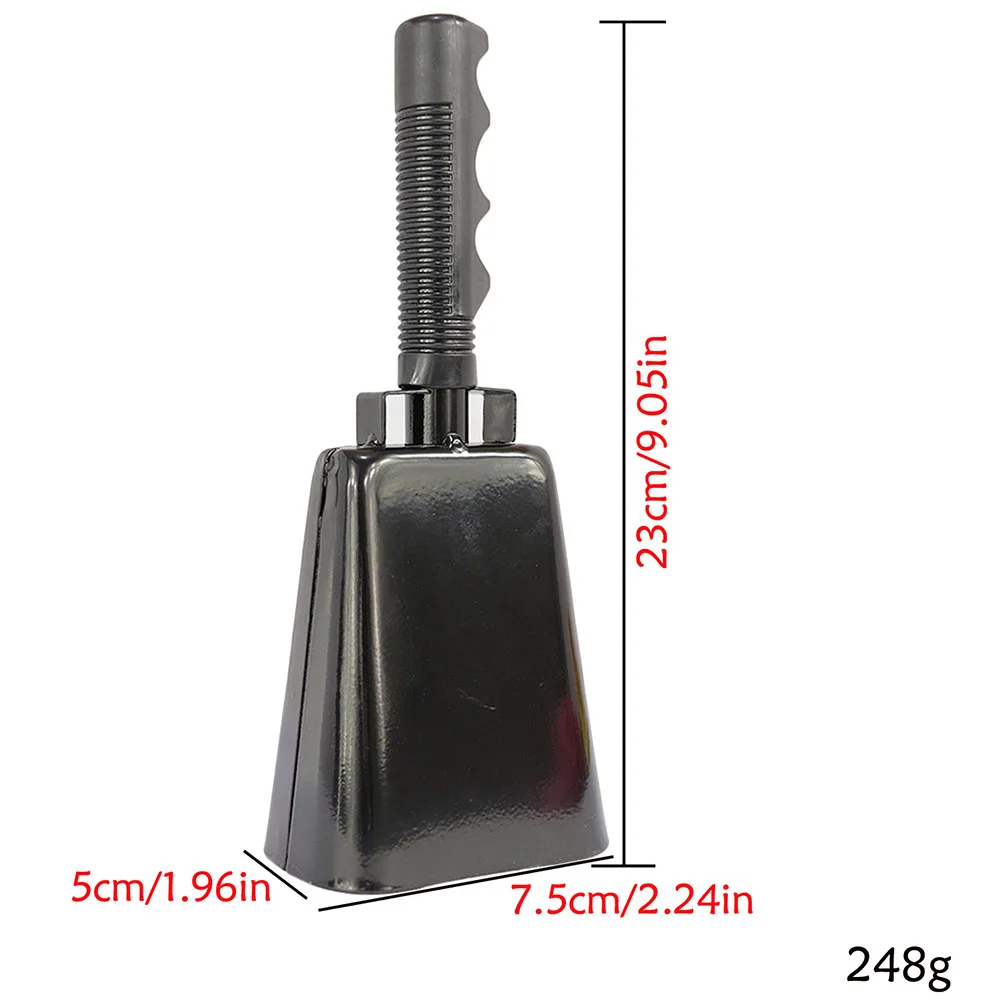 Hand Bell Cow Bell Steel Cowbell With Handle Hand Percussion For Party Sport Events Cheering Bell Hand Call Loudly For Concert