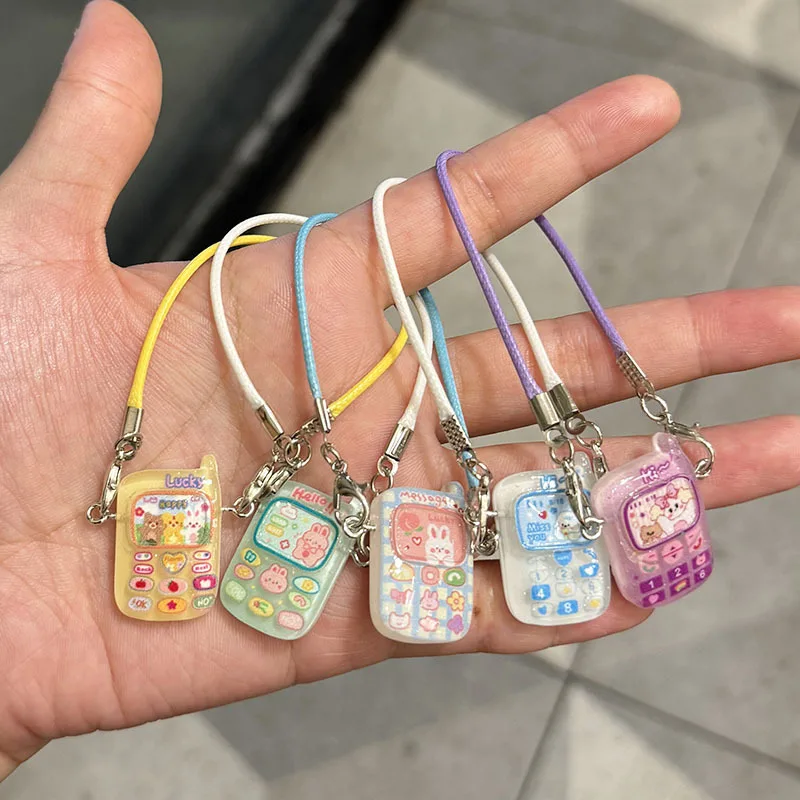 5pcs Dollhouse Mini Pendant Model Cute Little Mini Camera Cartoon Mobile Phone Ornament for Cartoon Pendant Sweet Couple Gift