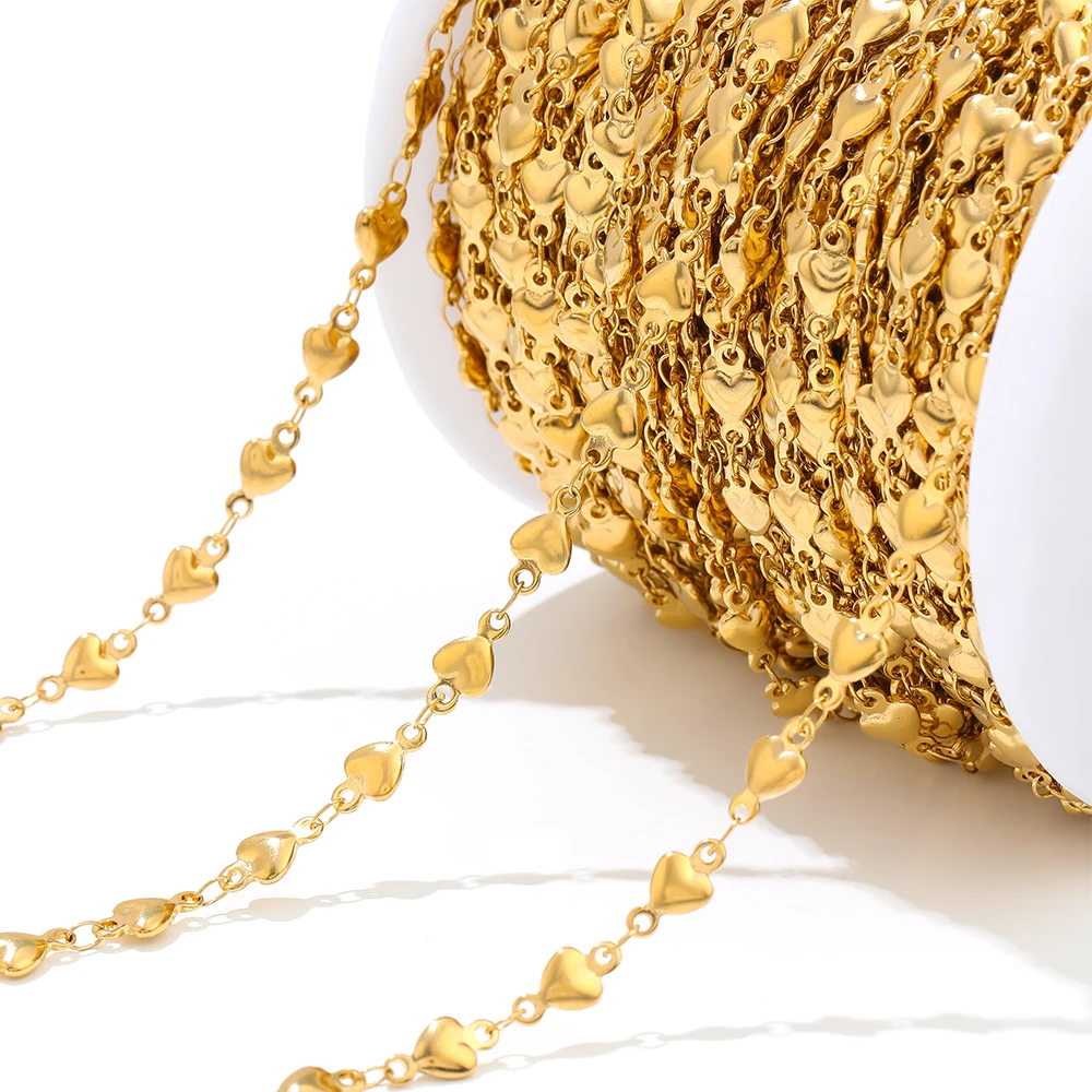 1 Meter Edelstahl-Herzketten DIY Halsketten-Zubehör Schmuckherstellungszubehör Handgemachte Armband-Bedarf