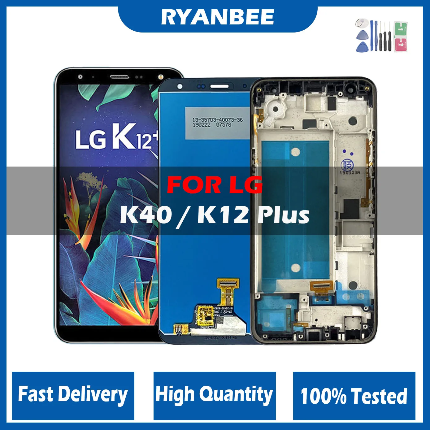 

ЖК-дисплей 5,7 дюйма для LG K40 K12 + X4 2019 X420EM, ЖК-дисплей с рамкой и дигитайзером в сборе, запасные части для LG K12 Plus, ЖК-дисплей