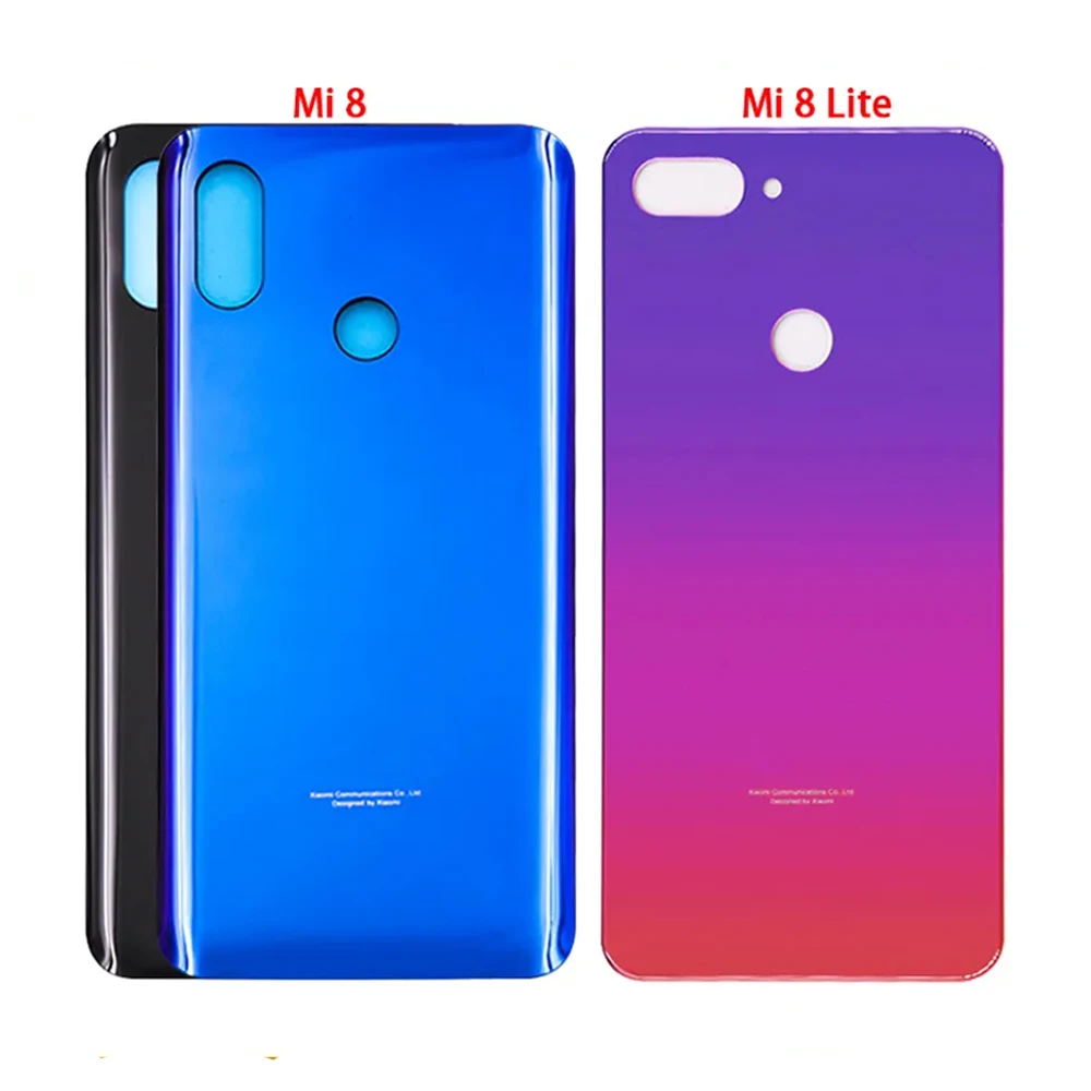 New For Xiaomi Mi 8 Mi 8 Lite Battery Back Cover Rear Door Cover For Xiaomi Mi 8 Lite 3D Glass Panel Cover Housing Case Replace