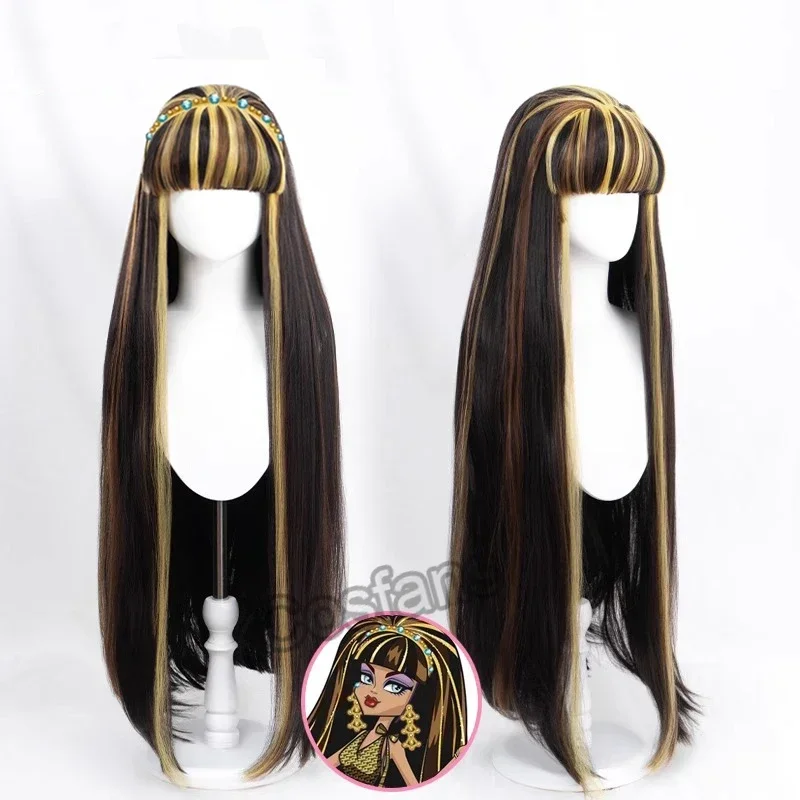 Parrucca Del Nilo Anime Monster High Cleo Game Cleo By Nile Cosplay Parrucca Carina Capelli Parrucca Lunga Donna Sintetica Resistente Al Calore