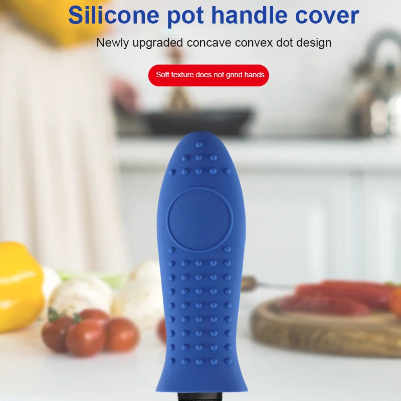 4 Pack Silicone Hot Handle Holders Cover Cast Iron Skillet Handle Cover Pot Holder Sleeve Heat Resistant pot handle cover