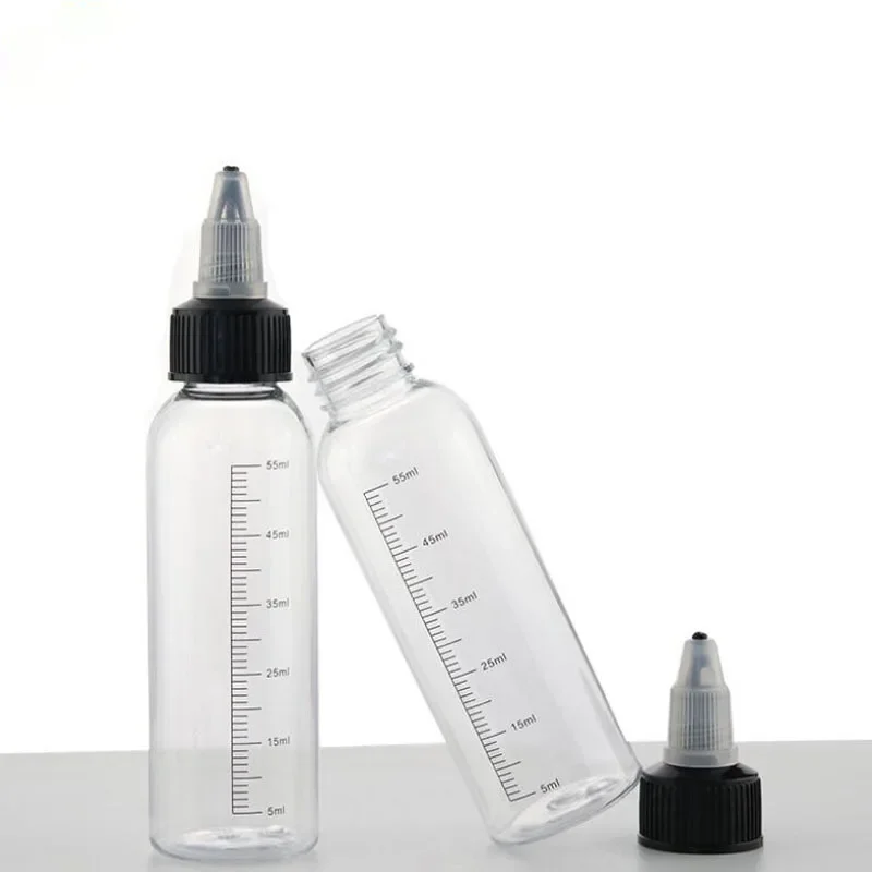 30ml/60ml/100ml/120ml/250ml Plastic PET E juice Liquid Capacity Dropper Bottles Twist Top Cap Tattoo Pigment Ink Containers 5pcs