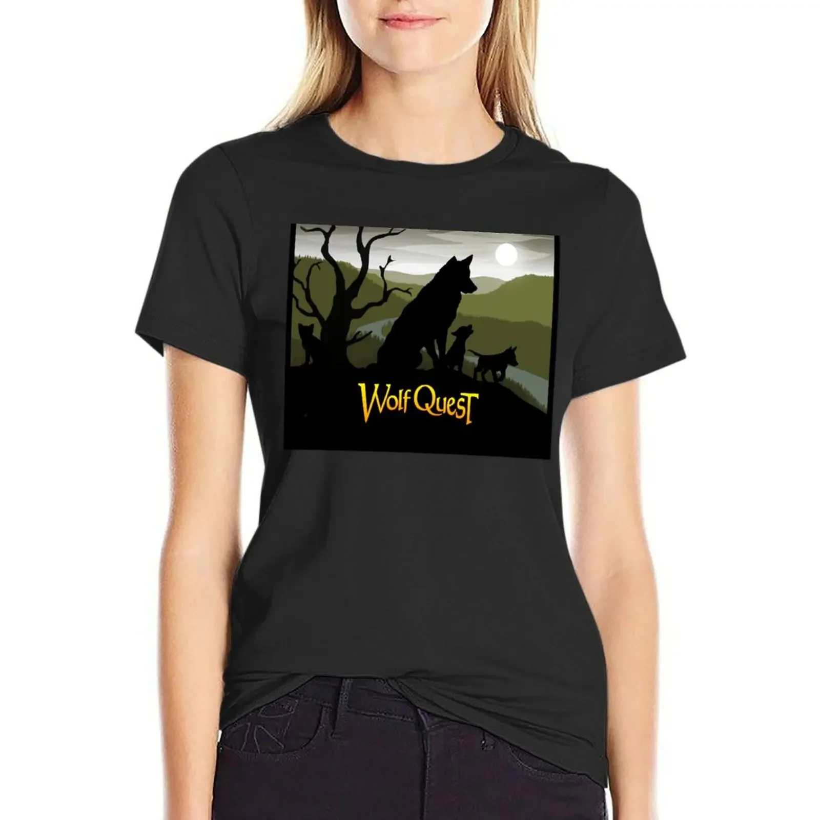 

Wolf Family - WolfQuest Dream T-shirt summer top female graphics luxury designer clothing Women