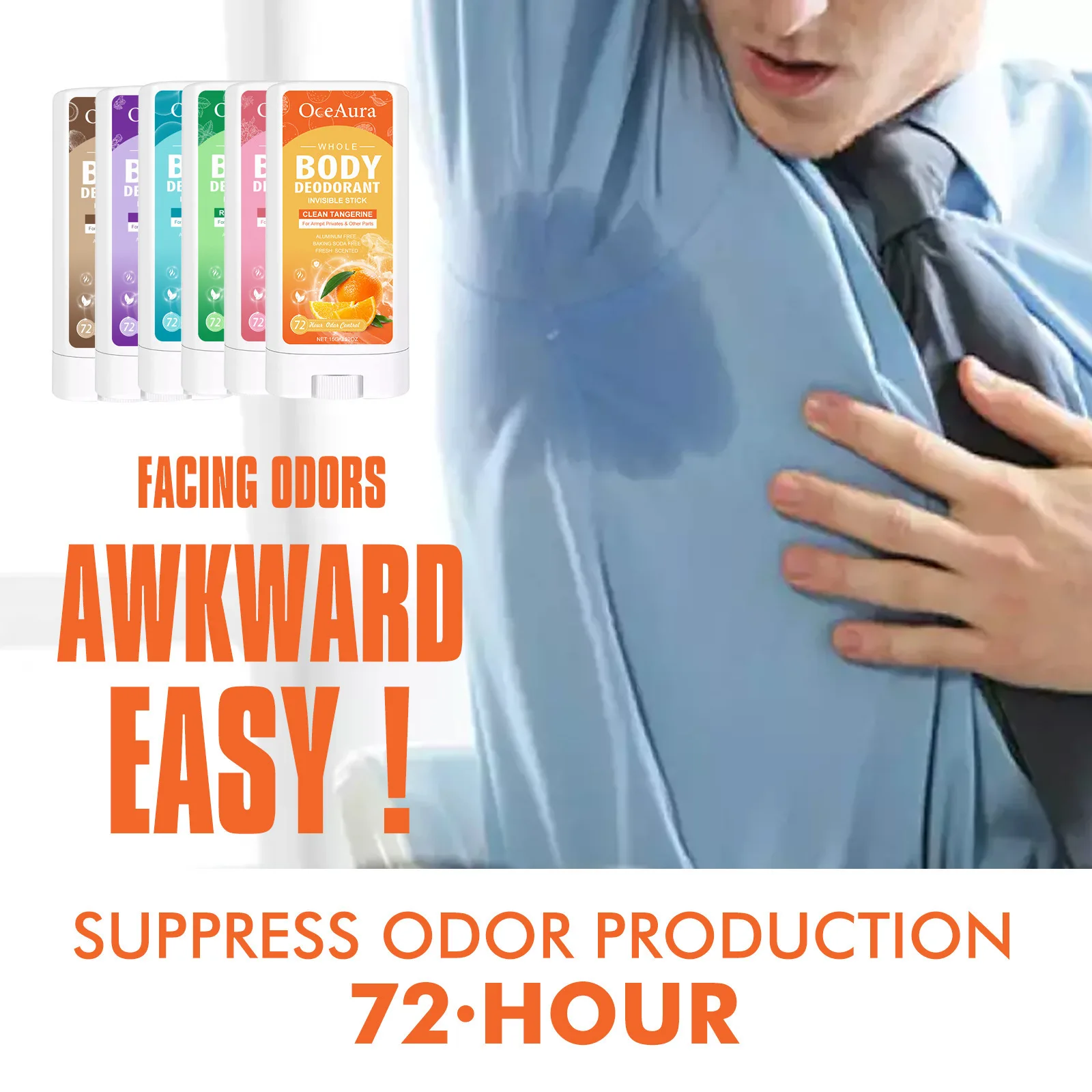 Anti Odor body Deodorant Natural Underarm Deodorant Stick Refreshing Application Women Men Antiperspirant Cream Portable Sports deodorizing stick deodorant stick underarm deodorant