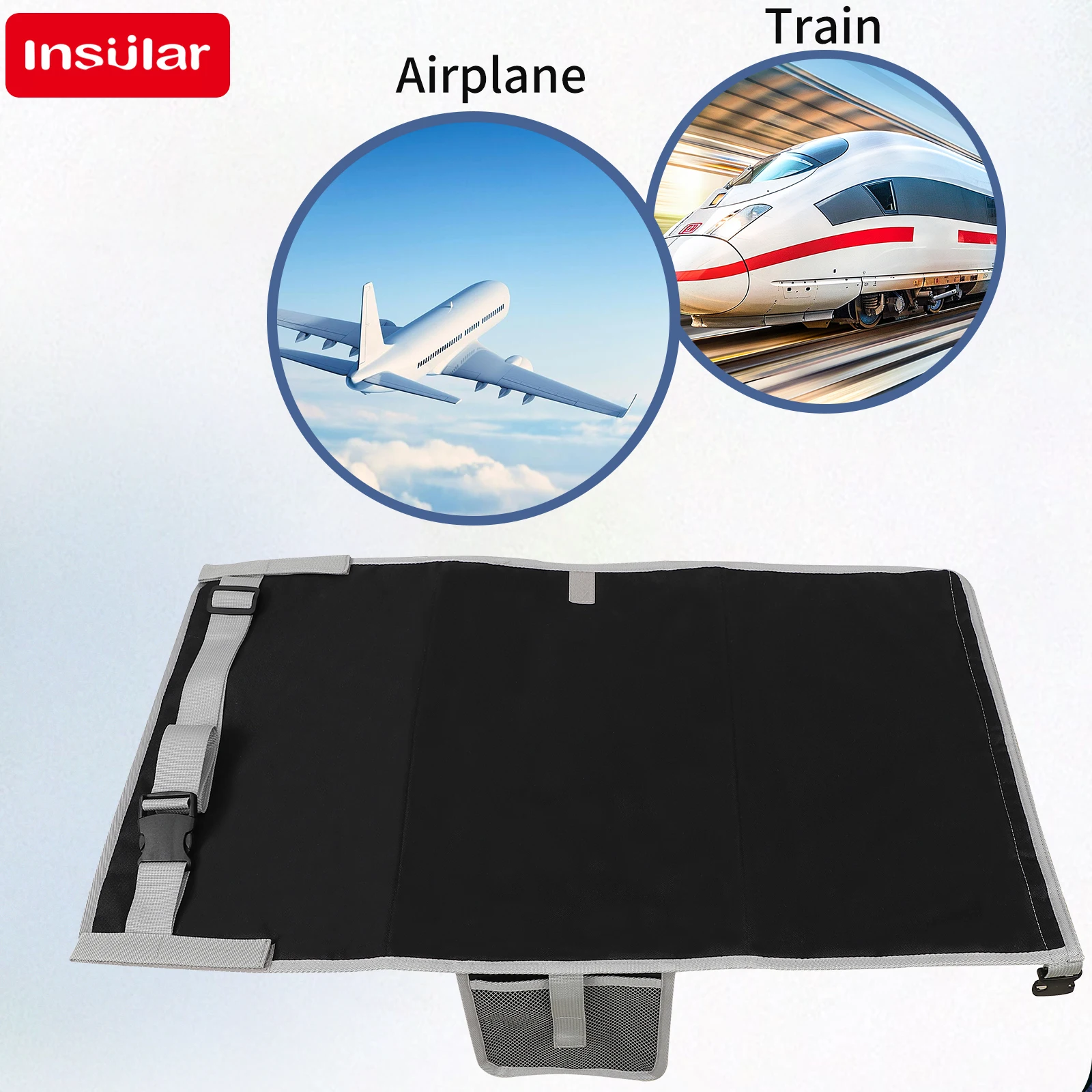 INSULAR Child Hammock Travel Bed Foldable Kid Plane Seat Extender Cushion Portable Seat Extend Pad Footrest Trip Essentials 1-3Y