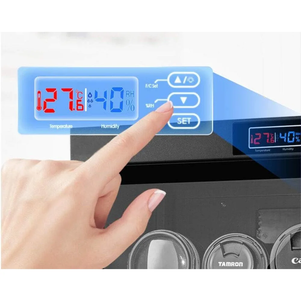 Camera Dry Cabinet Digital Control Camera Lens Dehumidifying Dry Cabinet Camera Lens Storage Box 50L 4 Layers Noiseless 4