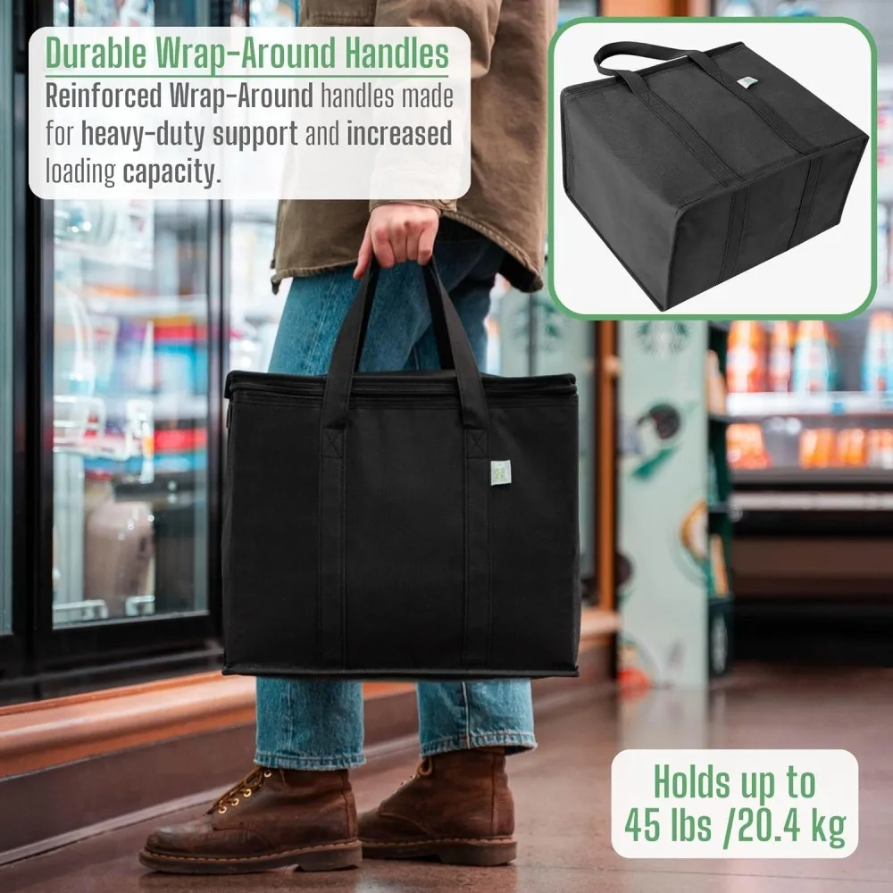 Cooler Bag Insulated Grocery Bags for Food Delivery Foldable Cooler Reusable Shopping Bags Collapsible Tote for Camping
