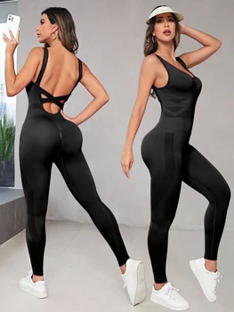 Body dos ouvert sans couture pour femmes, levage des fesses à haute élasticité, ajustement à Compression pour Yoga, gymnastique, Fitness en plein air