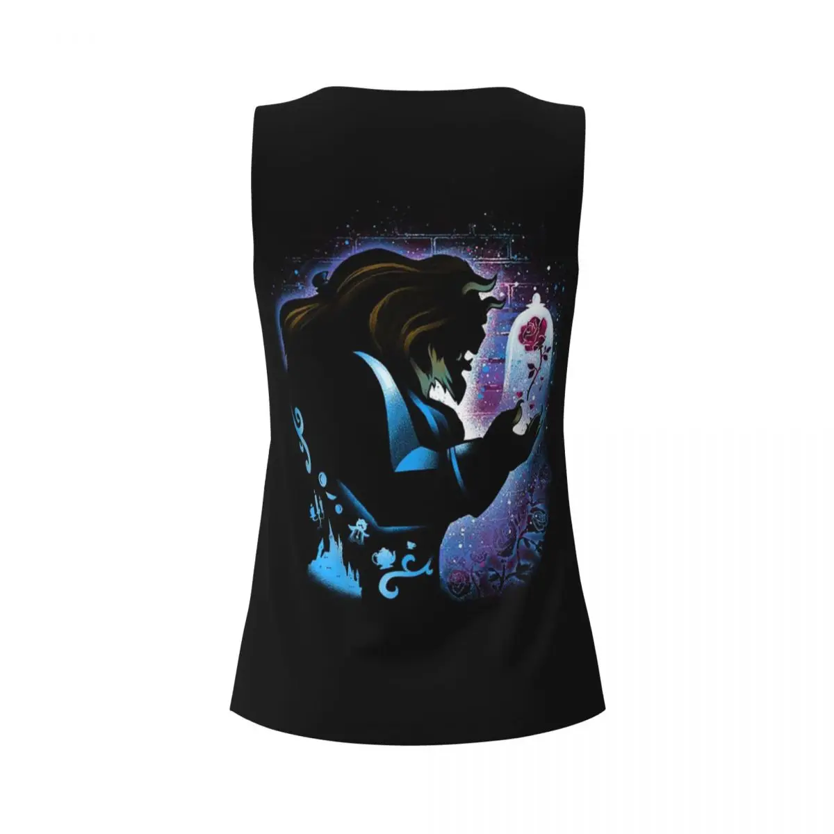 Beauty And The Beast Cartoon Yoga Shirts Women Athletic Running Tank Tops