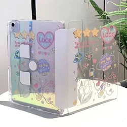 Sleek Transparent iPad Protective Case with Pencil Holder for iPad Air 11 M3 (Graffiti)