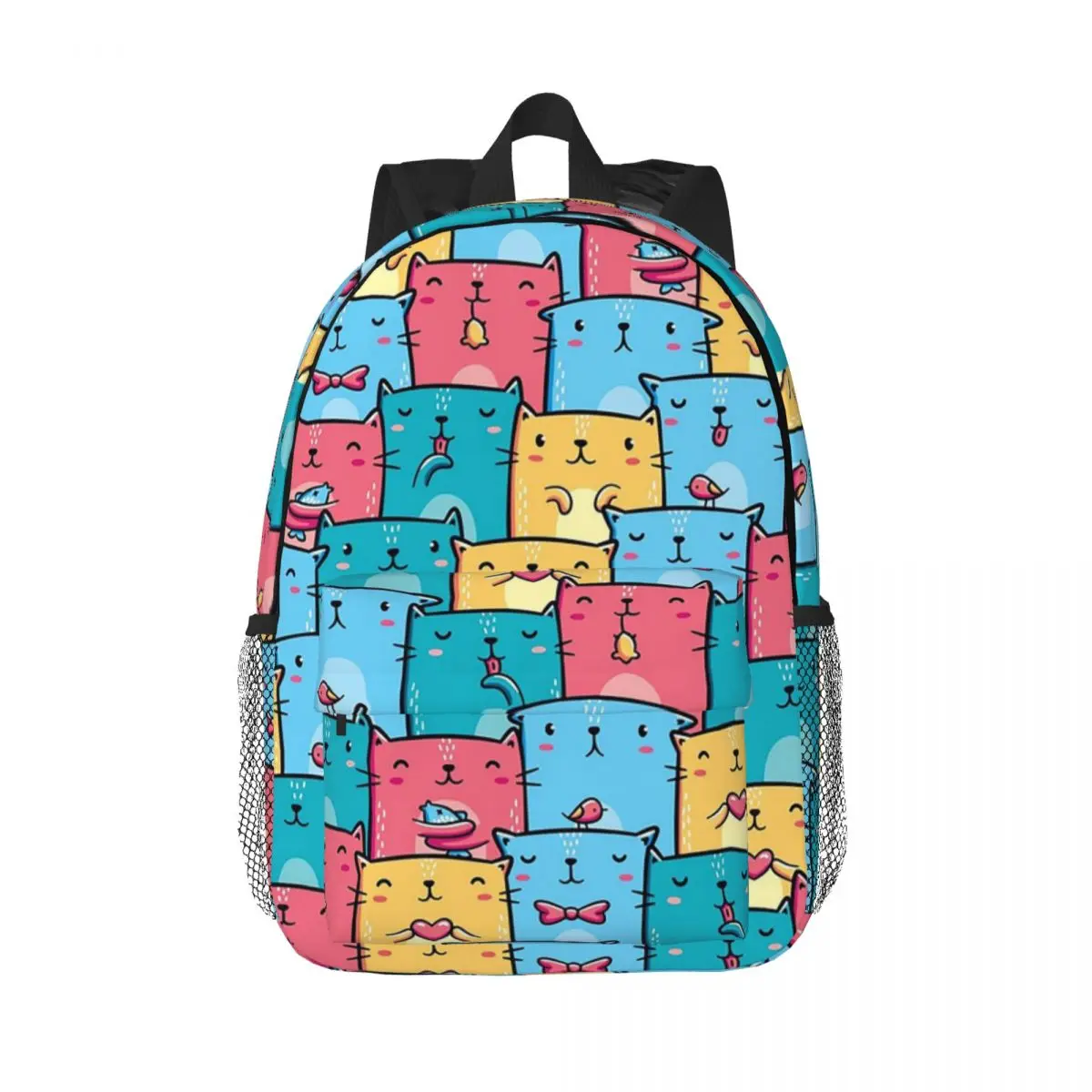 

Colorful Cats Seamless Pattern Backpacks Boys Girls Bookbag Cartoon Children School Bags Travel Rucksack Shoulder Bag