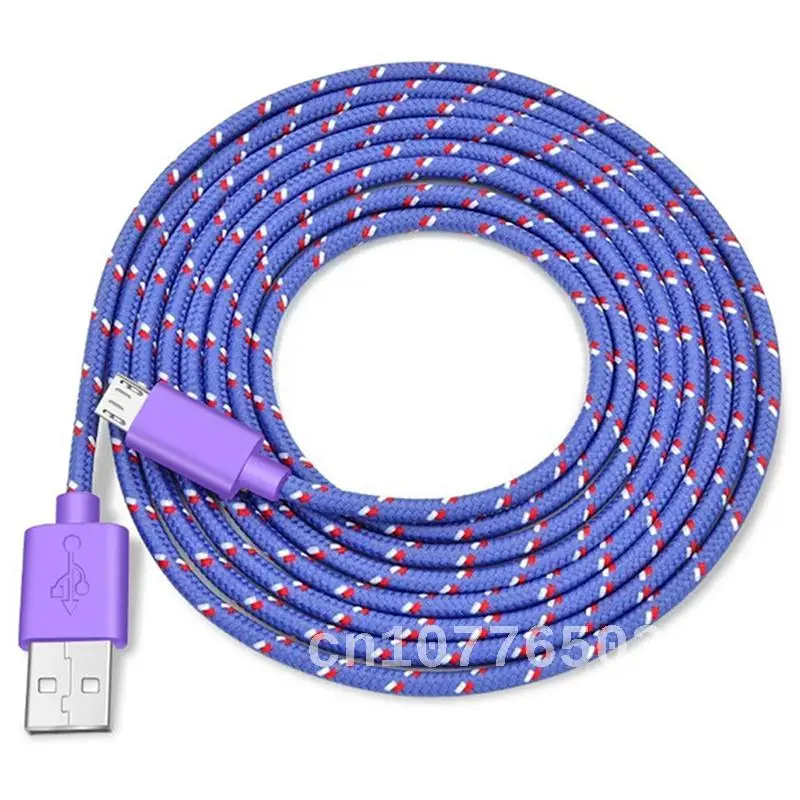 Fast Charging Nylon Braided USB Charger Cable for Android Mobile Phone - Data Sync Cable