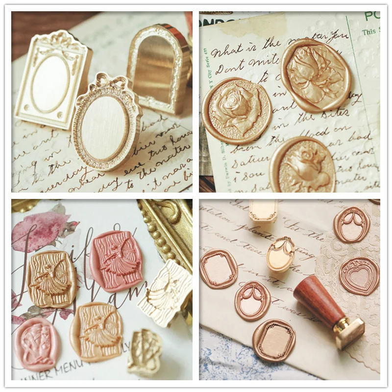 

Ballet Grace French Frame Wax Seal Stamp DIY Rose Flower Sealing Stamps Seals Hobby Wedding Envelopes Card Decor Craft Postage