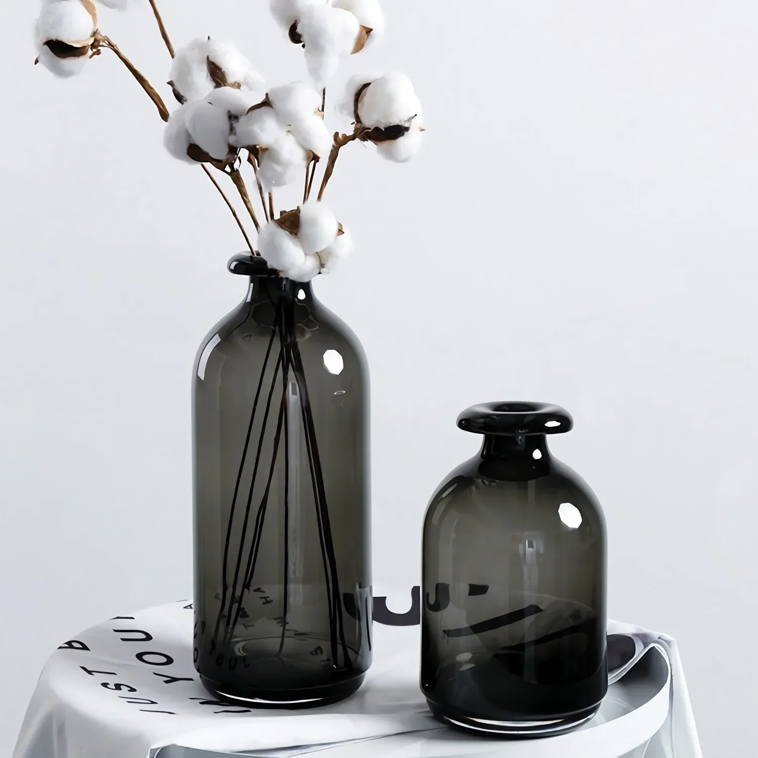 Bodhi2000 - Vaso da fiori minimalista elegante, vasi e ornamenti moderni, vaso da fiori in plastica infrangibile nordico colorato essiccato decorazione per la casa - bianco A