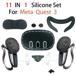 For Meta Quest 3 Silicone Safety Set Controller Covers Nose Pad Lens & Console Protectors face pad For Quest 3