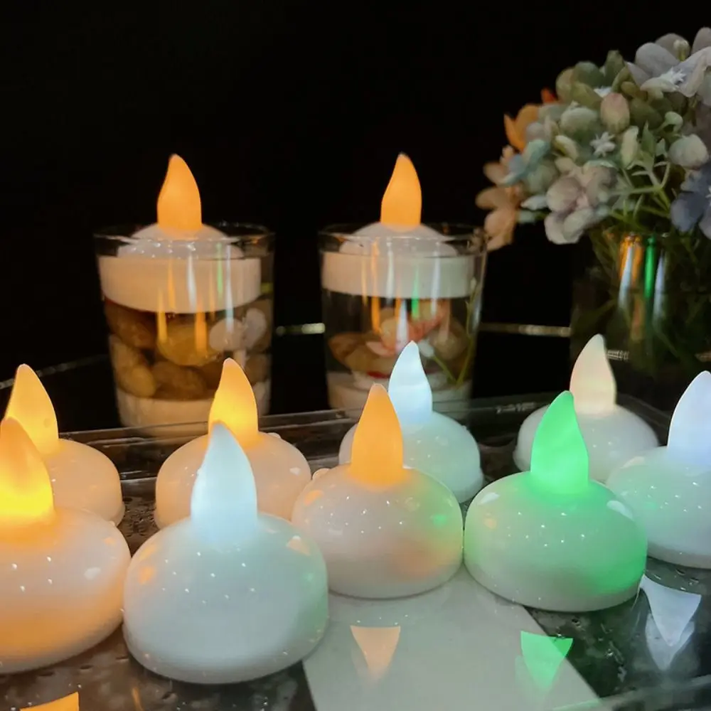5pcs Diwali Diya LED Light Floating on Water Electric Candle Lamp Glowing Decor Tea Light Deepavali Festival Decoration