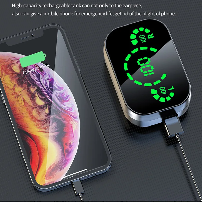 TWS Wireless Bluetooth Headset Earbuds with Mic 3000Mah Charger Box