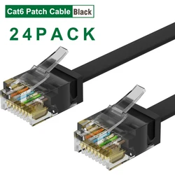 Patchtek 24 - Pack Flat Ethernet Patch Cables - Cat6, UTP, 10G Support - 0.15m (CAT6 FLAT 24pcs)