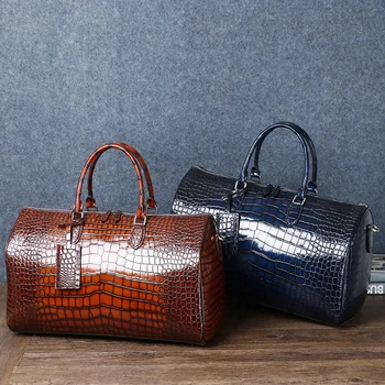 High quality cowhide Crocodile pattern luggage 1
