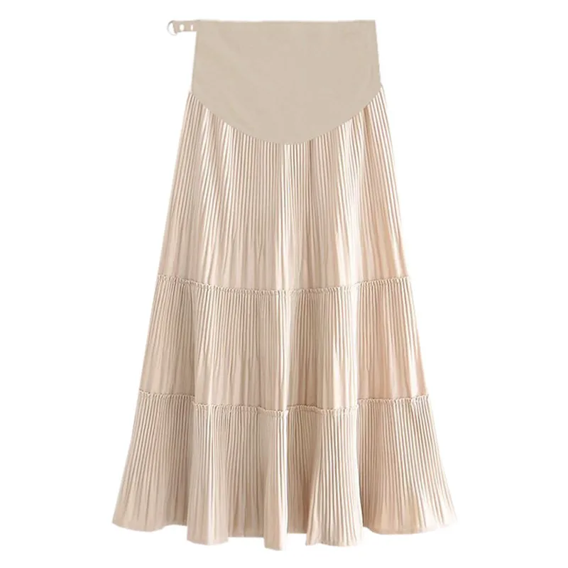Pregnant Women New Autumn Winter Casual Skirt Simple Fashion Solid Color All-match Pleated Slim A-line Skirt Maternity Clothing
