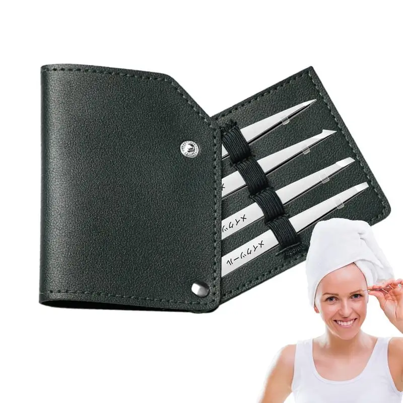 

Металлический пинцет для бровей, мини-зажим для бровей, красивый тонкий пуллер для волос, набор из нержавеющей стали для формирования бровей, 4 мини-зажима для бровей