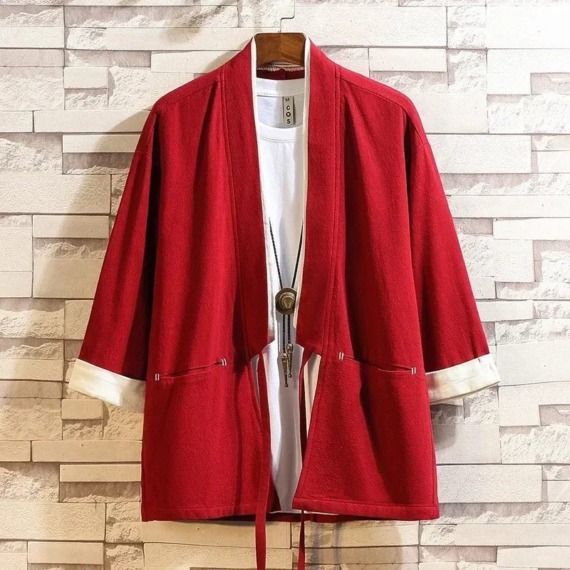 Men Japanese Kimono Cardigan Jacket Shirt Yukata Haori Casual Coat japanese kimono cardigan japanese kimono japanese kimono shirt