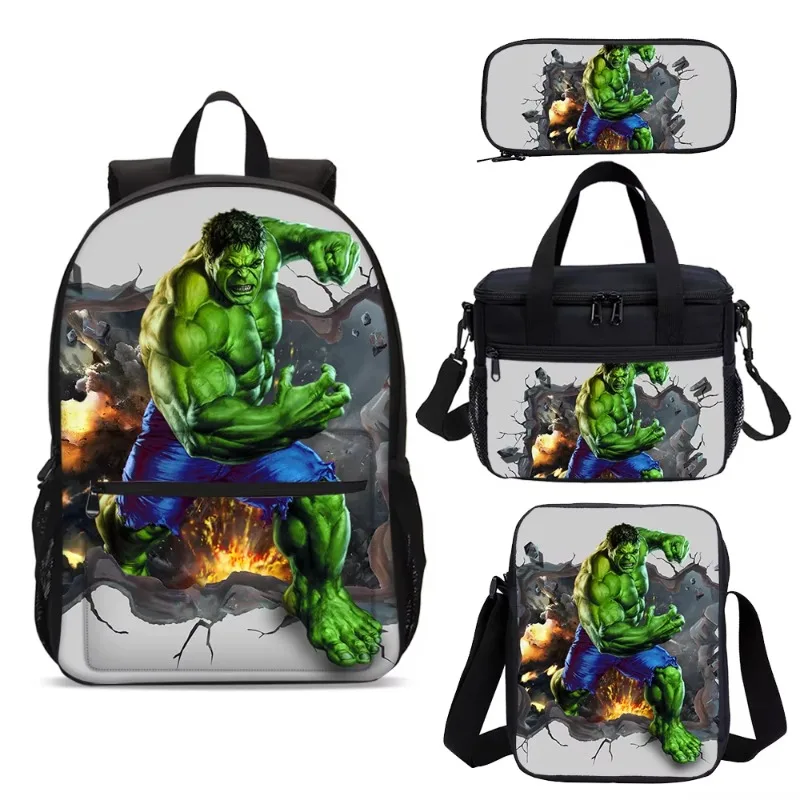 The Hulk Kids School Backpack Set Shoulder Bag Lunch Box Crossbody Bag Pencil Case 4