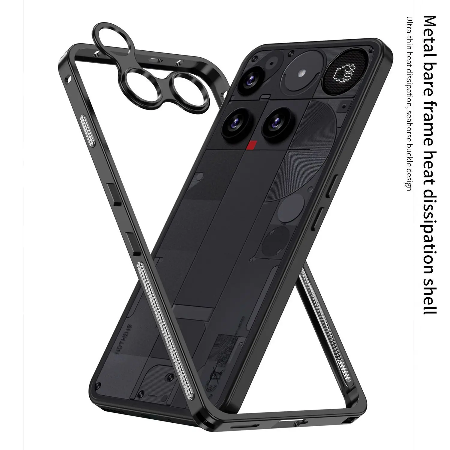 Fashionable Shock-resistant Metal Frame Case with Fine Hole Lens and Skin-friendly Design