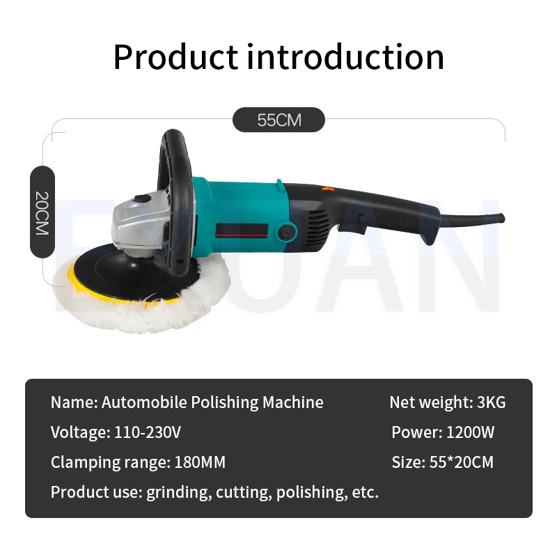 1200W Automobile Polishing Machine Multi-function Car Specific Waxing Machine Electric Marble Tile Polisher