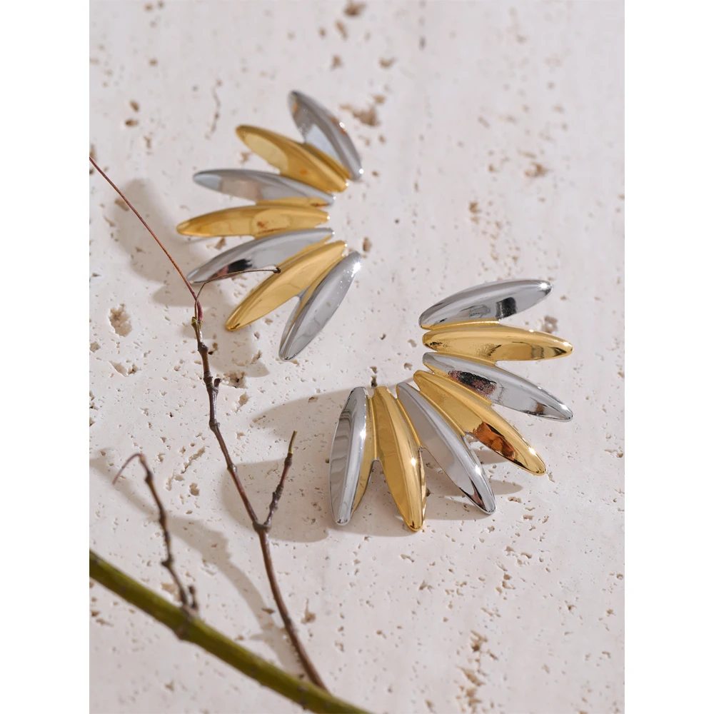 Yhpup Stud Earrings 18K PVD Plated