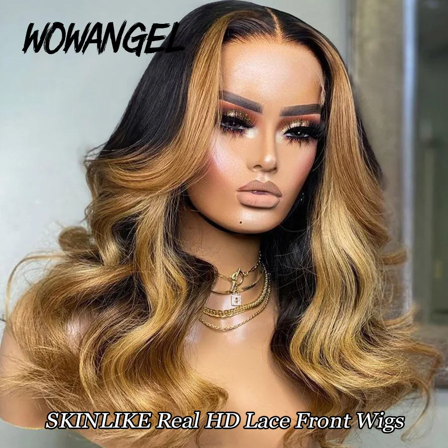 Hightlight Lace Front Wig Human Hair 1b/27 Lace Front Human Hair Wig