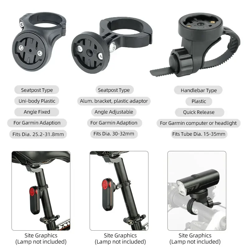 Variante 4-Support de dégager de vélo pour Garmin Varia Radar, feu arrière  de vélo, support de support de ti