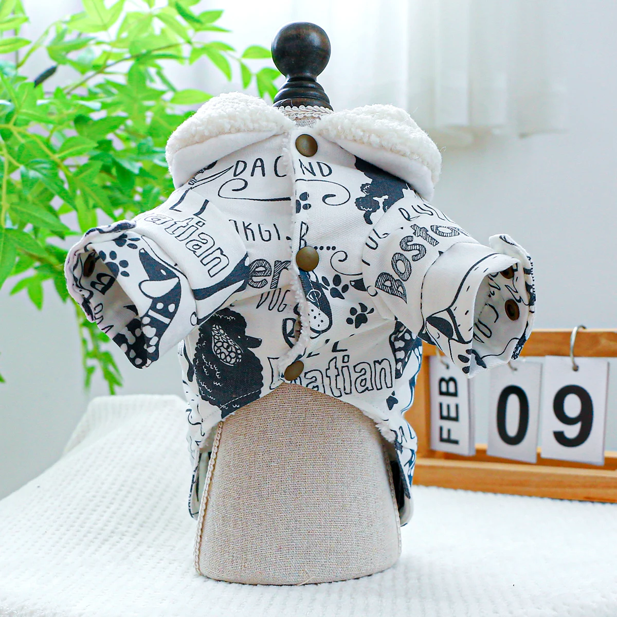 Pet Jacket 1PC Dog Winter Plush Lapel Coat For Small Medium Dogs pet jacket