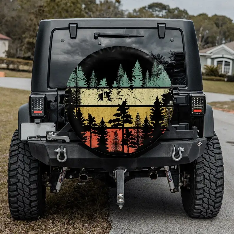 

Чехол для запасных шин для кемпера, Модный чехол для шин в стиле ретро для кемпинга, чехол для запасных шин для кемпера, персонализированный ...